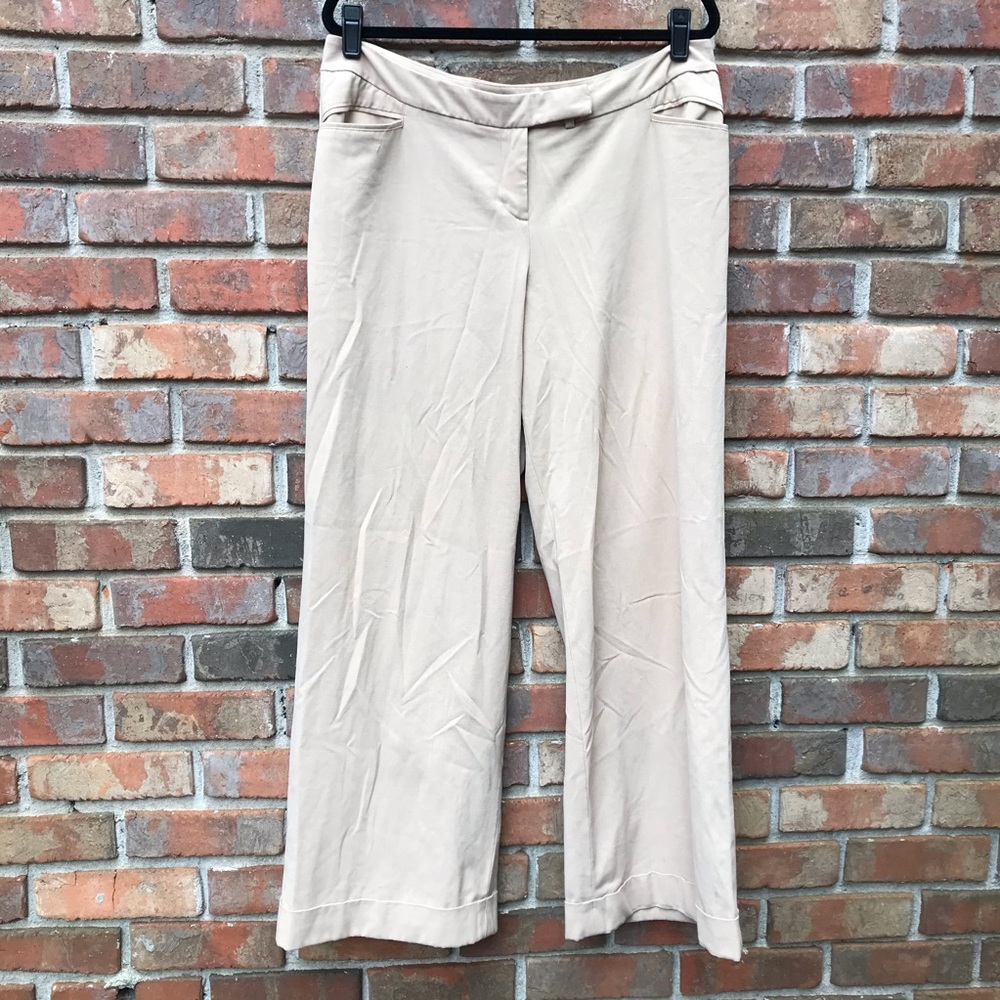 Lane Bryant | Khaki Cuffed Hem Wide Leg Pants